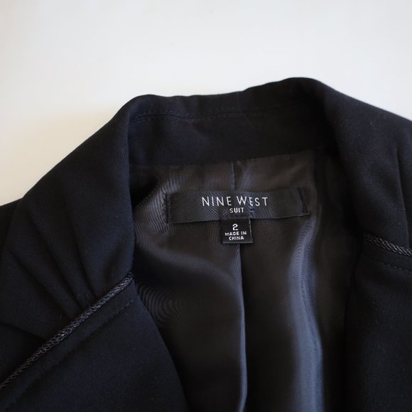 NINE WEST Size 2 Black Suit Jacket Blazer Career Interview - Picture 4 of 11
